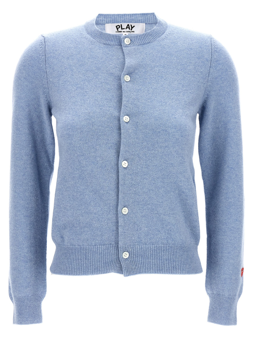 COMME DES GARÇONS LIGHT BLUE SMALL HEART CARDIGAN 