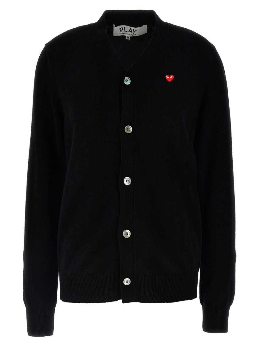 COMME DES GARÇONS BLACK WOOL CARDIGAN 