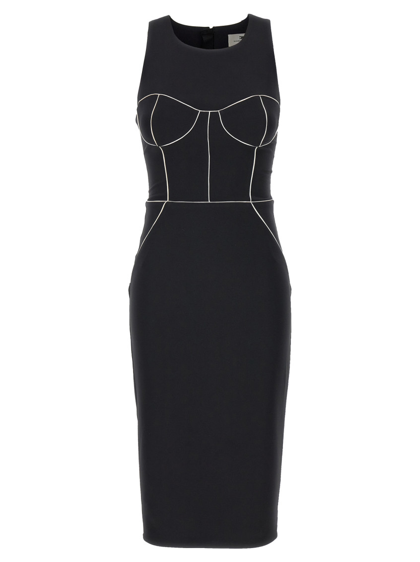 Shop Elisabetta Franchi Black Sheath Dress