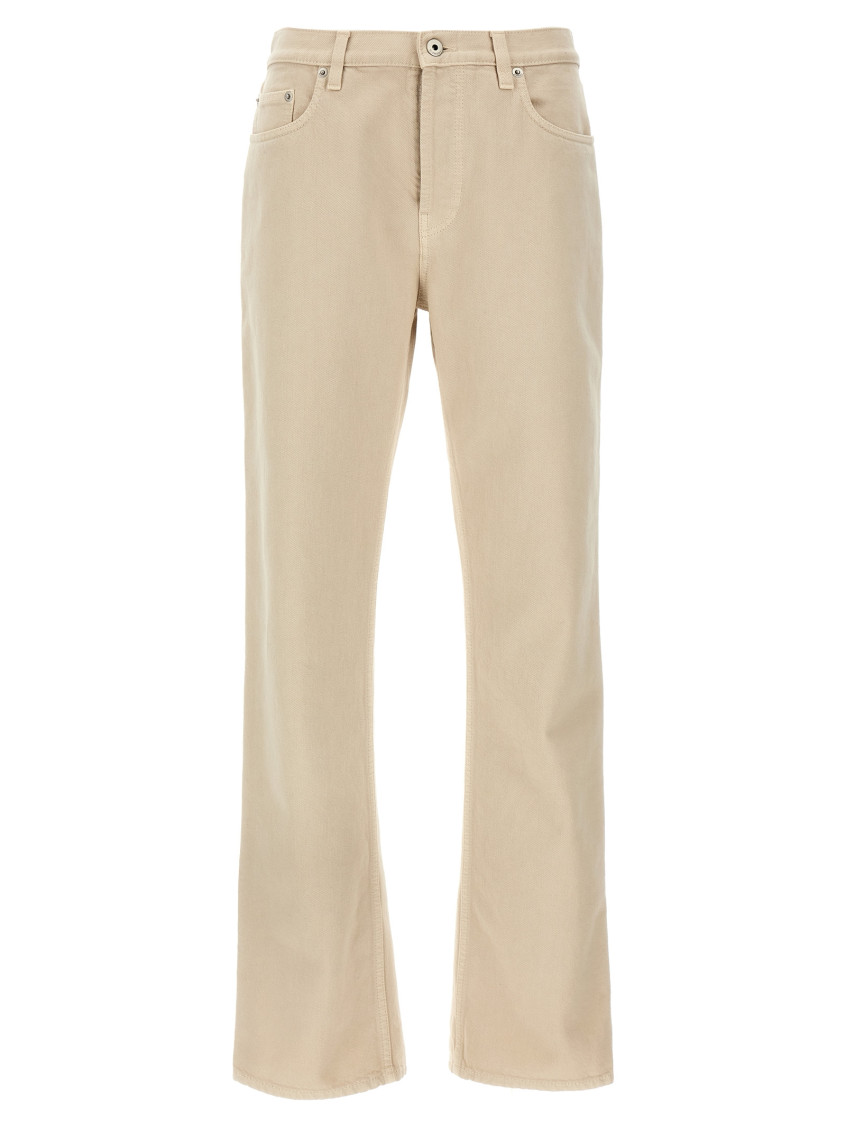 Shop Burberry Beige Denim Jeans