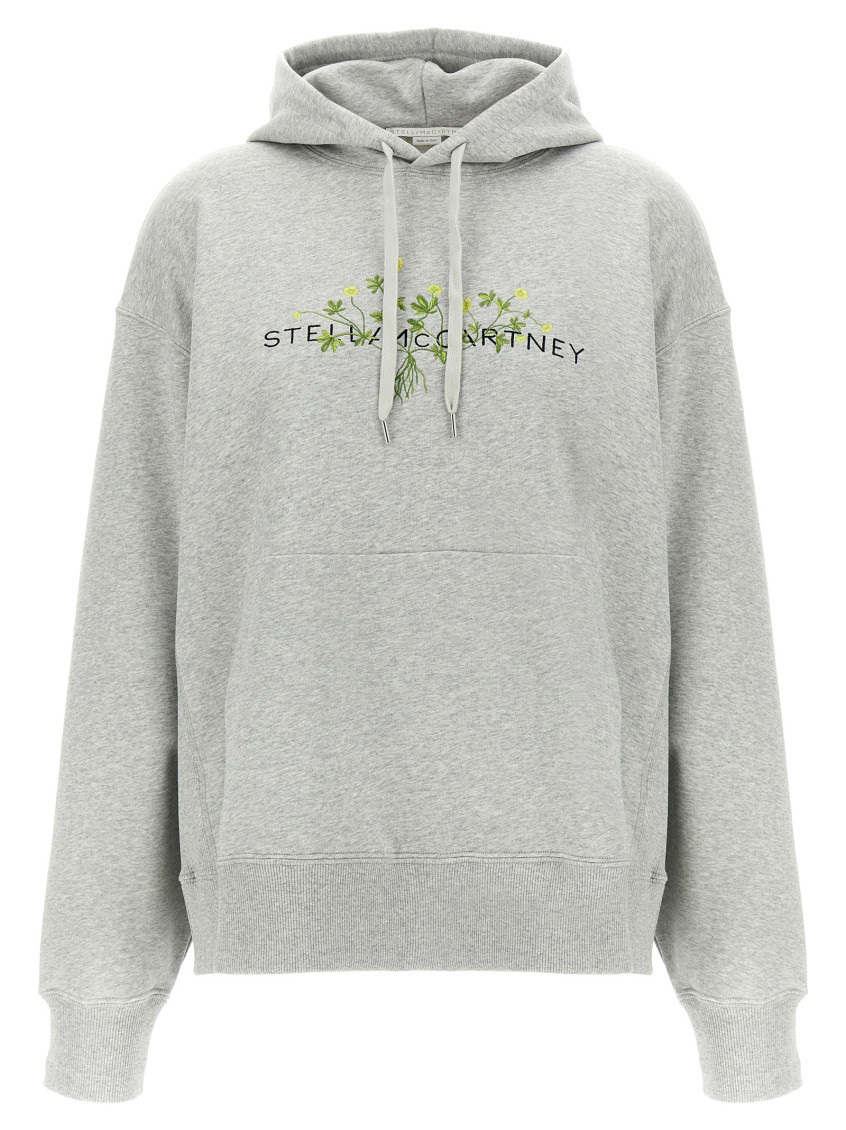 Shop Stella Mccartney Grey Logo Hoodie