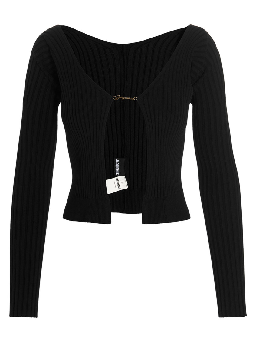 JACQUEMUS BLACK LE MAILLE PRALU LONGUE CARDIGAN