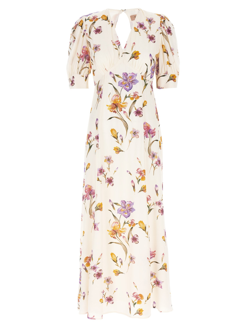 Twinset Floral-print Crepe Dress In White
