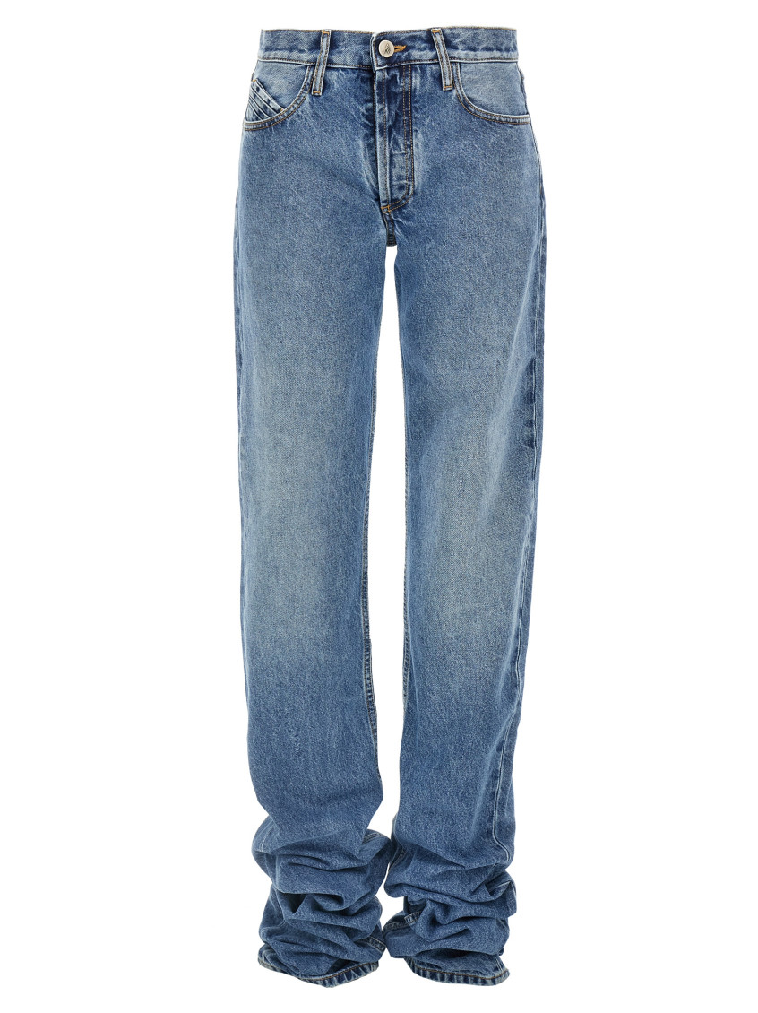 Attico Extra Long Denim Jeans For Tall Individuals In Blue