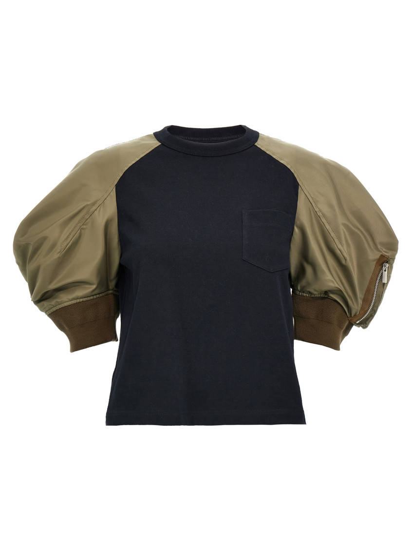 Sacai Multicolor Nylon Insert T-shirt In Multicolor