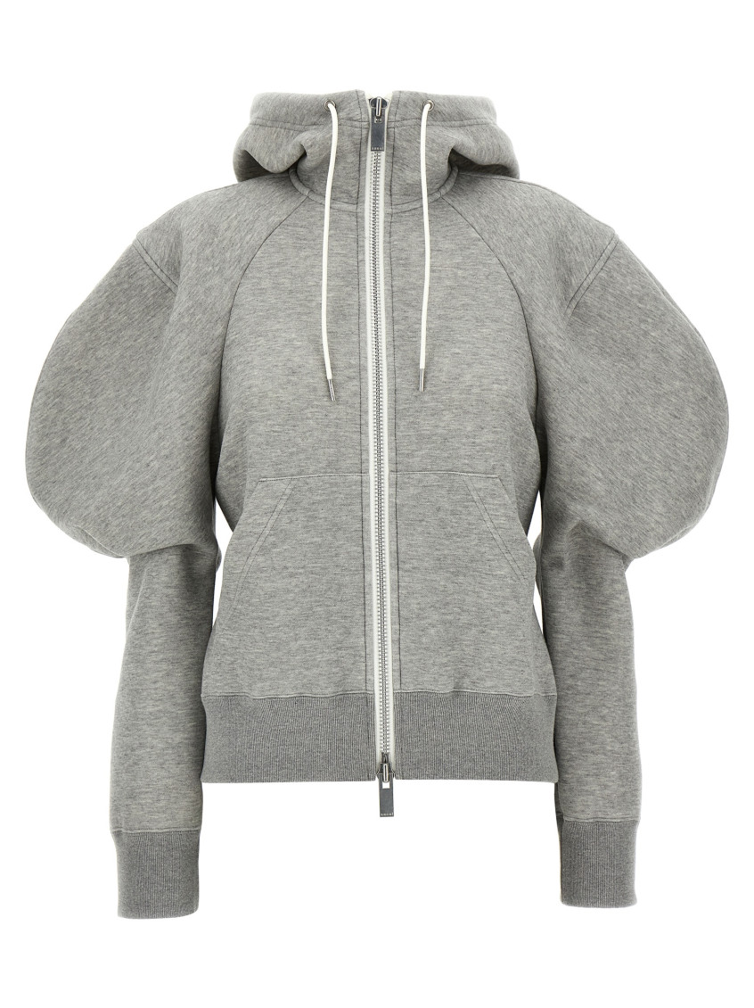 Shop Sacai Grey Sponge Hoodie