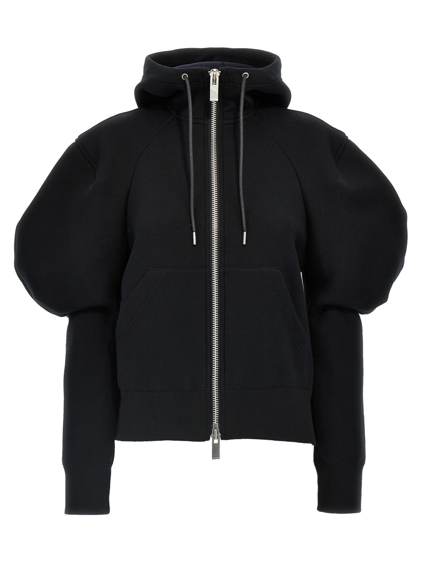 Shop Sacai Black Sponge Hoodie