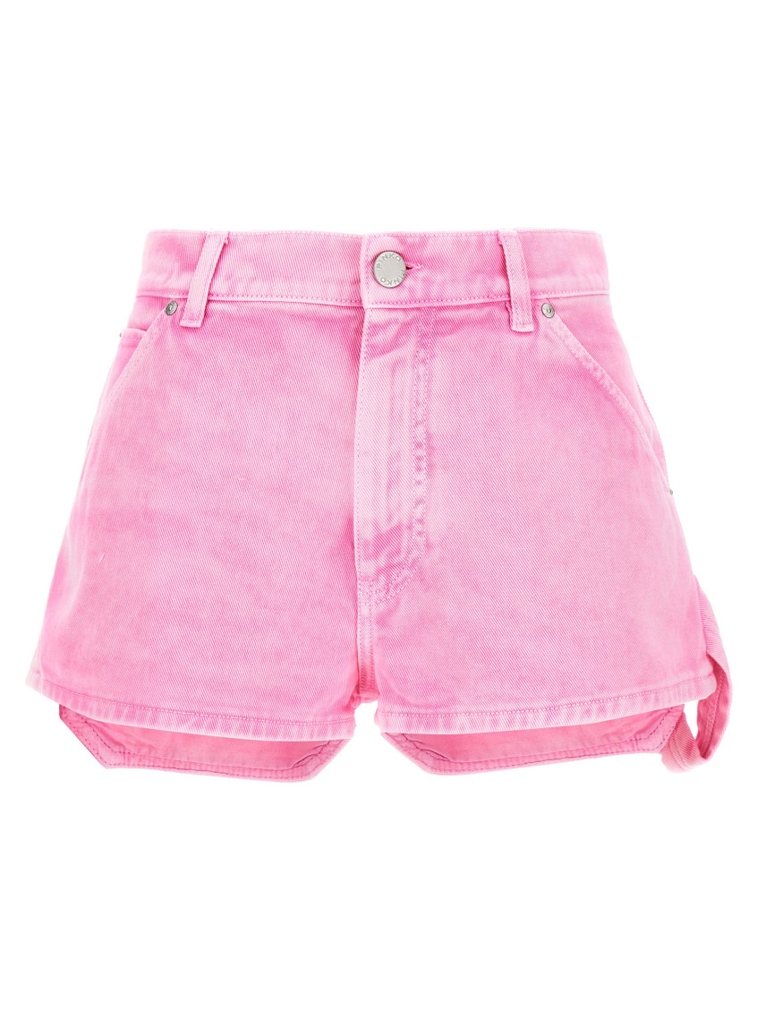 Pinko Workwear Shorts In Cotton Bull Fabric In Purple