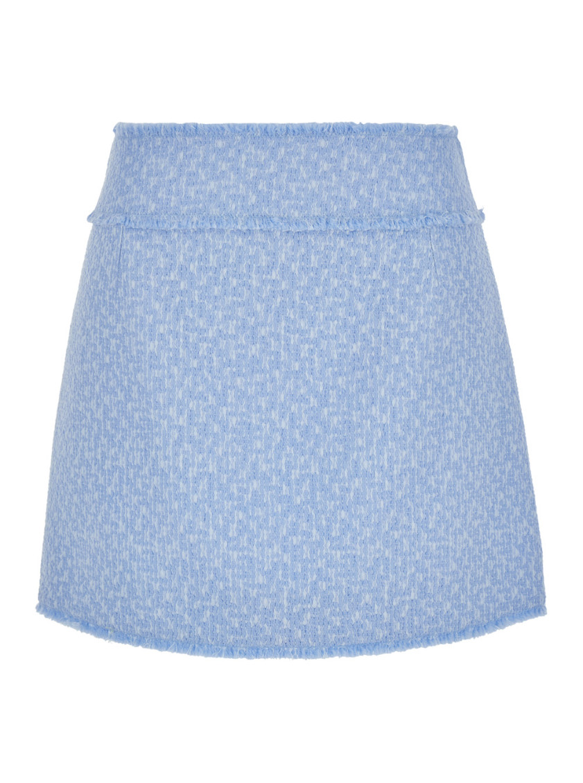 Shop Dolce & Gabbana Sky Blue Tweed Mini Skirt
