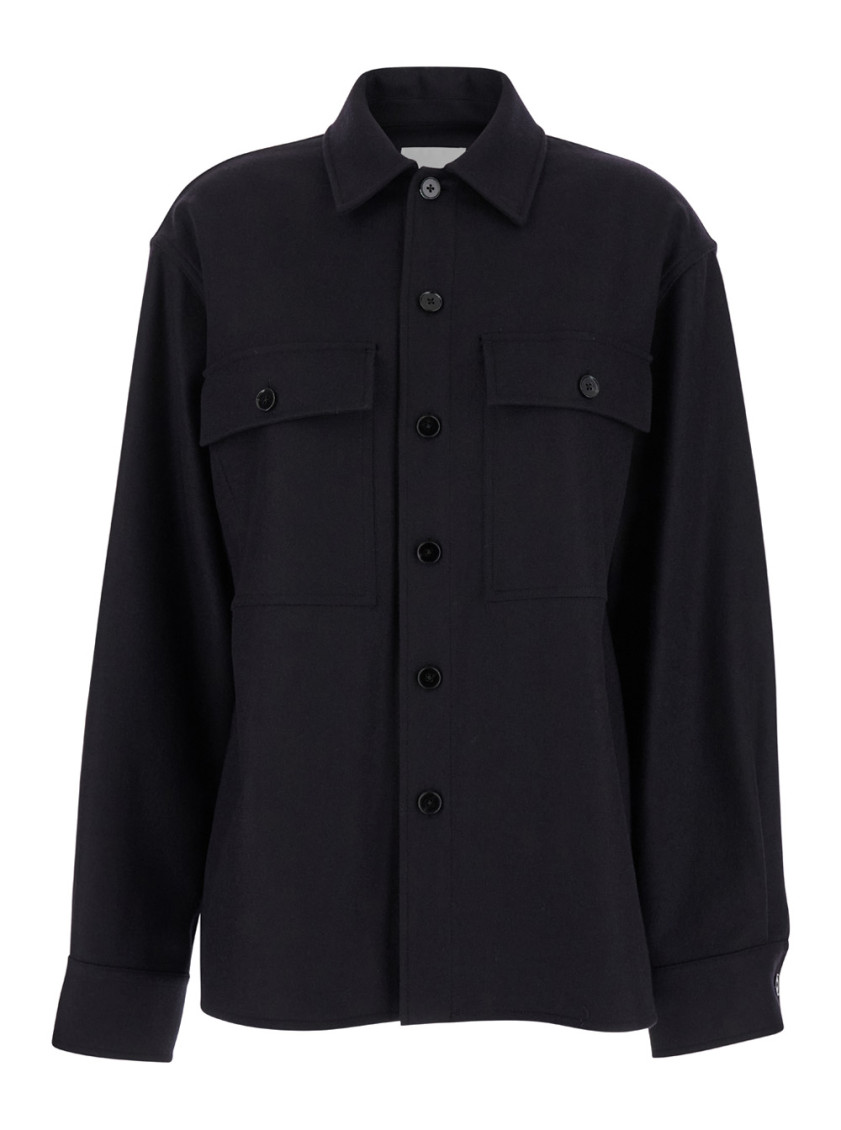 Jil Sander Black Shirt With Buttons In Black