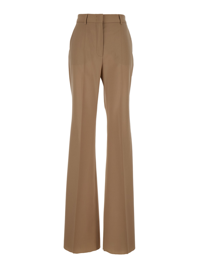 Sportmax Beige Hangar High-waist Flared Trousers In Beige