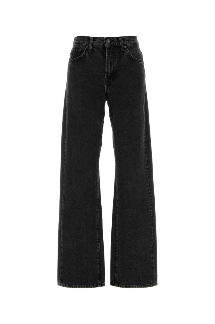 7 For All Mankind Black Denim Tess Jeans In Black