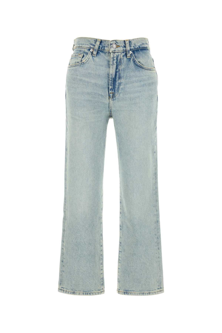 7 For All Mankind Ultra High Rise Jo Cropped Jeans In Sandalwood In Light Blue