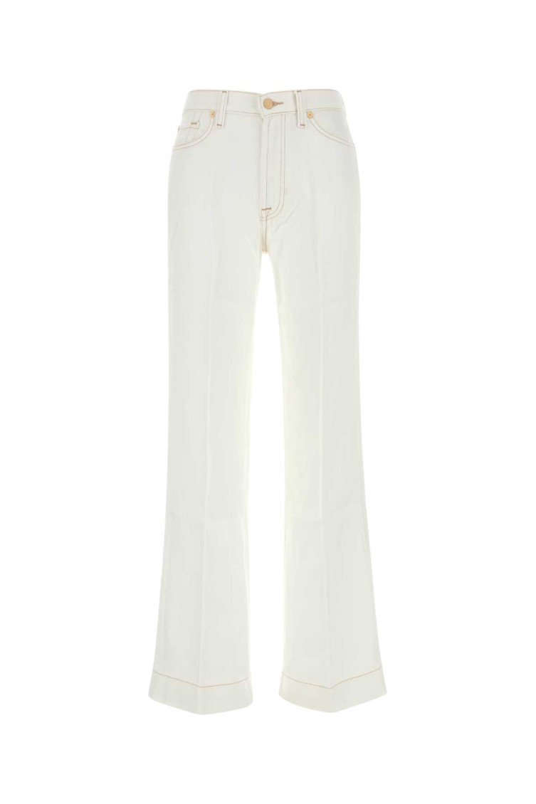 7 FOR ALL MANKIND WHITE LYOCELL MODERN DOJO PANT