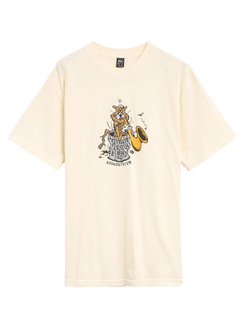Brain Dead White Cotton T-shirt With Print In Beige