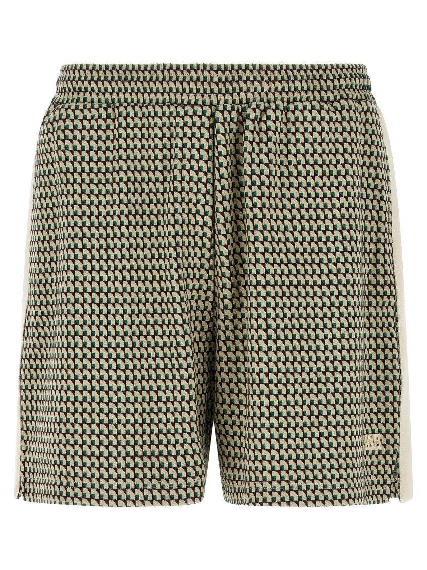 Wales Bonner 'dynamic Patterned Side Stripe Elastic Waistband Shorts' In Multi