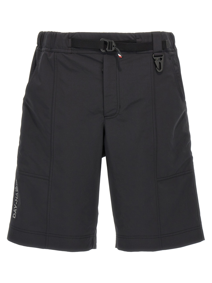 Moncler Day-namic Nylon Bermuda Shorts With Adjustable Drawstring In Black