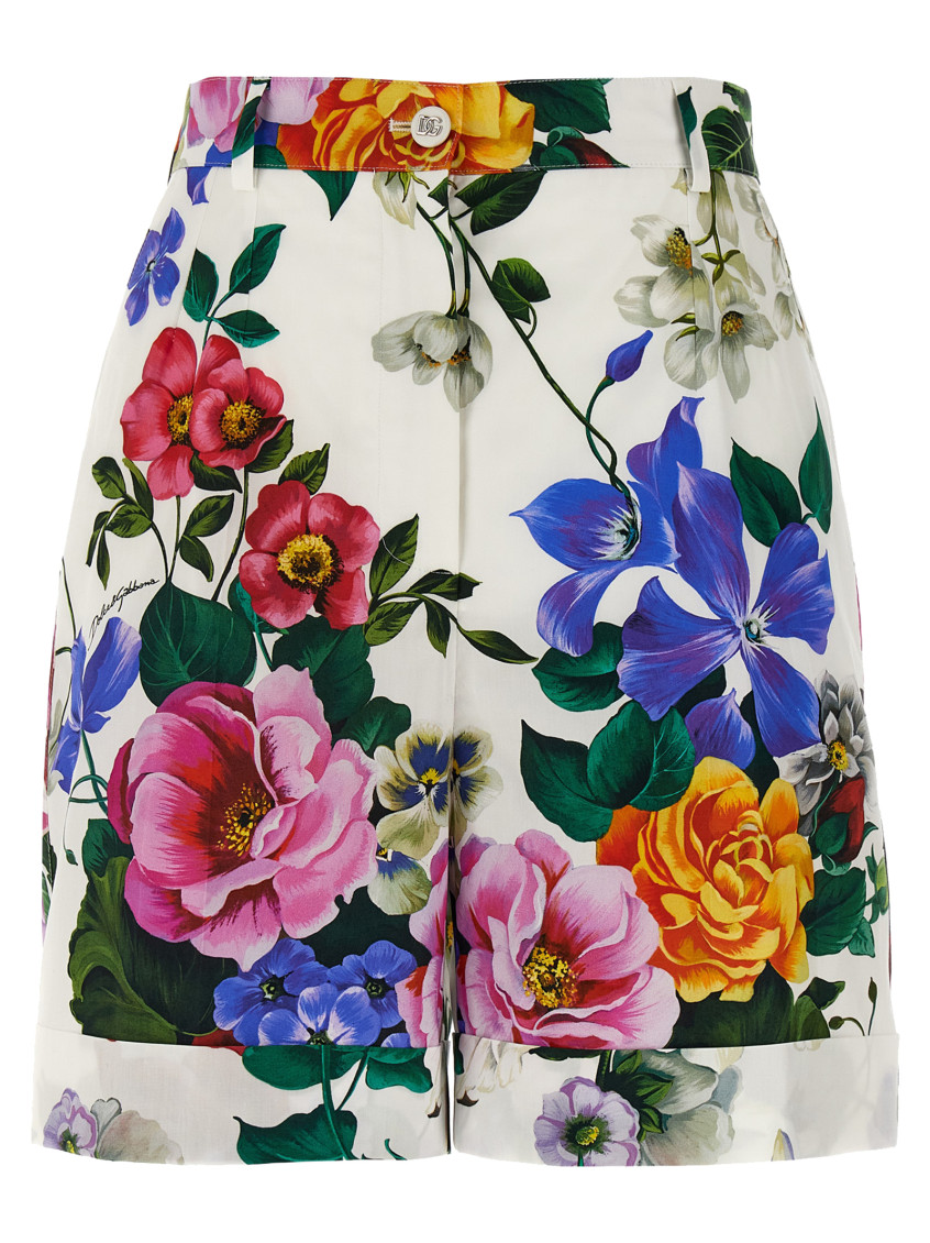 Shop Dolce & Gabbana Multicolor Bouquet Bermuda Shorts