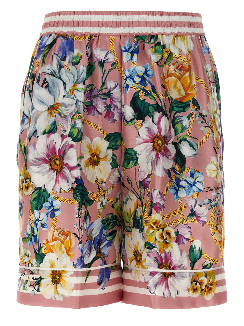 Shop Dolce & Gabbana Multicolor Floral Bermuda Shorts