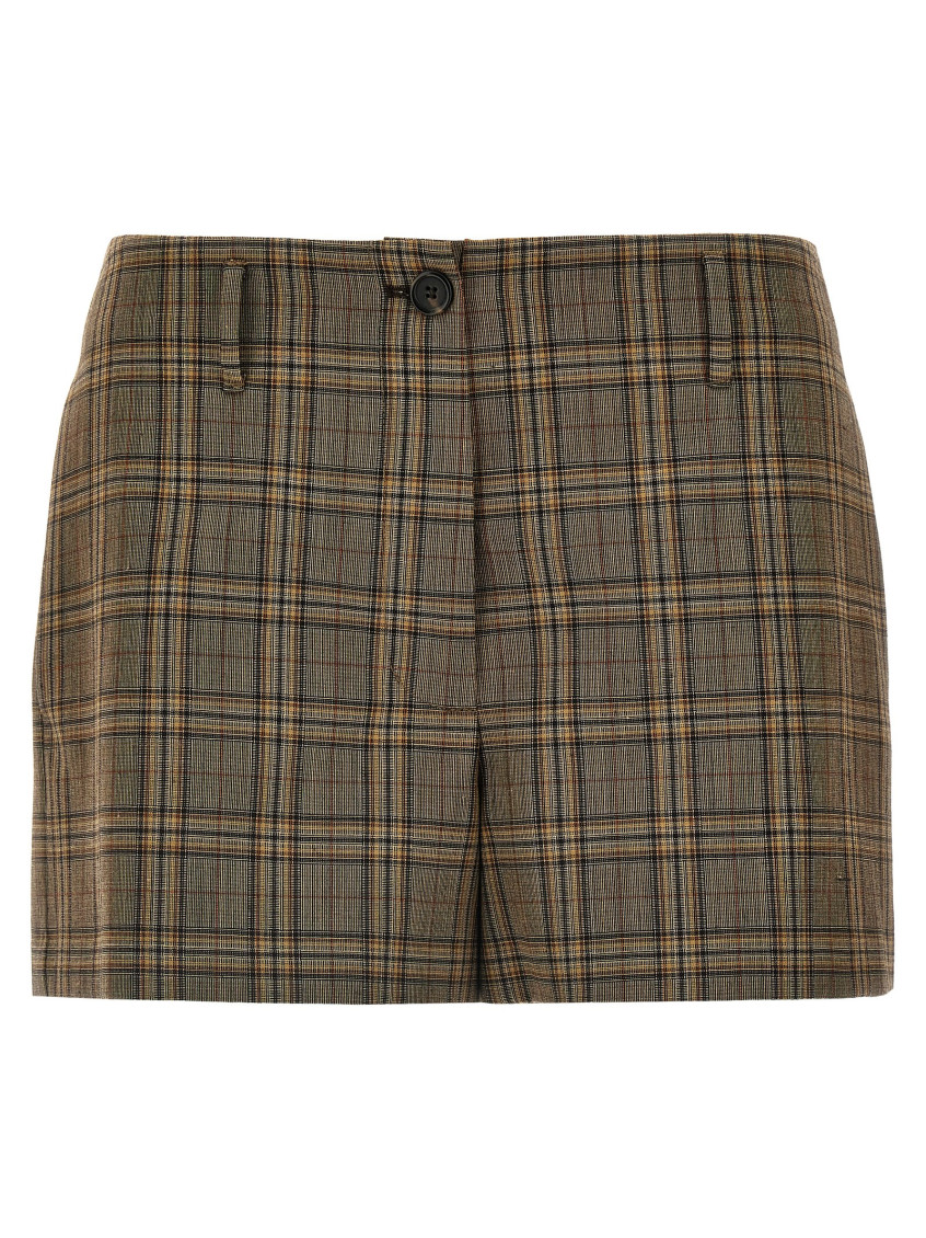 Pinko 'nevi' Checked Pattern Shorts In Brown