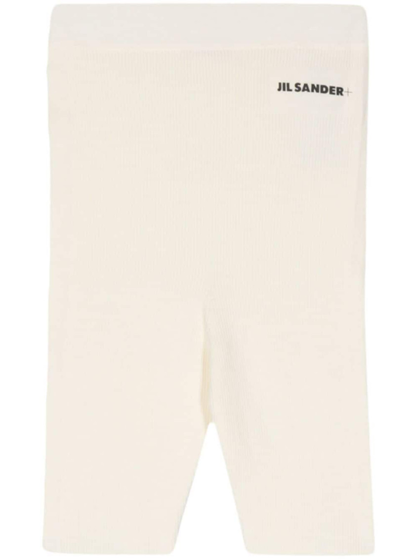 Jil Sander Seamless Cotton Shorts In Natural