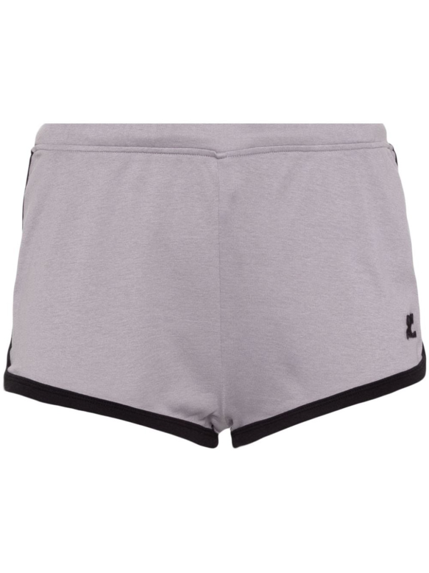 Courrèges Mini Shorts Contrasting Trim In Grey