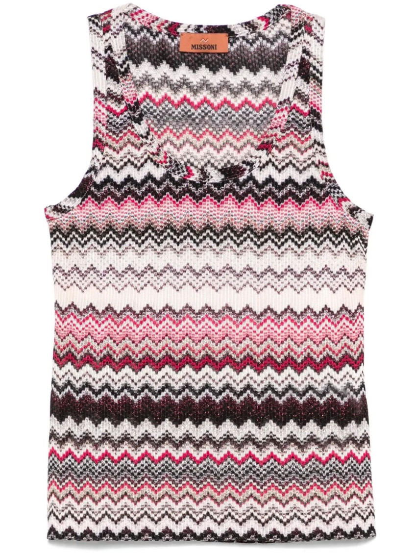 Shop Missoni Multicolor Zigzag Pattern Tank Top