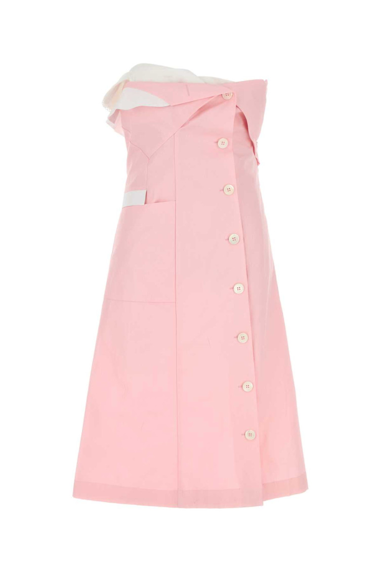 Miu Miu Pink Poplin Dress In Pink