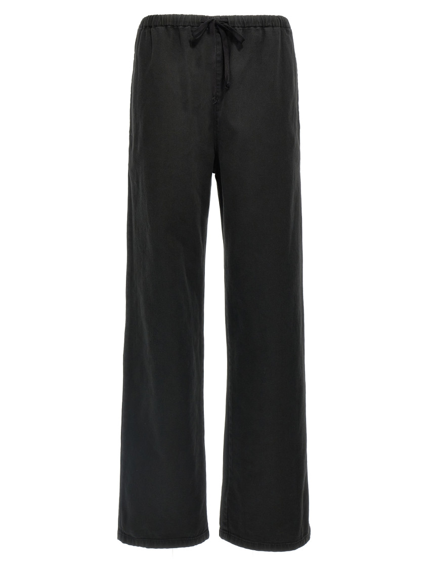 Shop Mm6 Maison Margiela Black Drawstring Pants