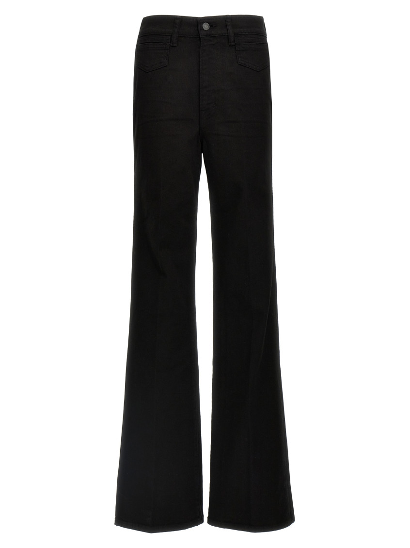 Tom Ford Black Stretch Twill Denim Wide Flare Jeans In Black