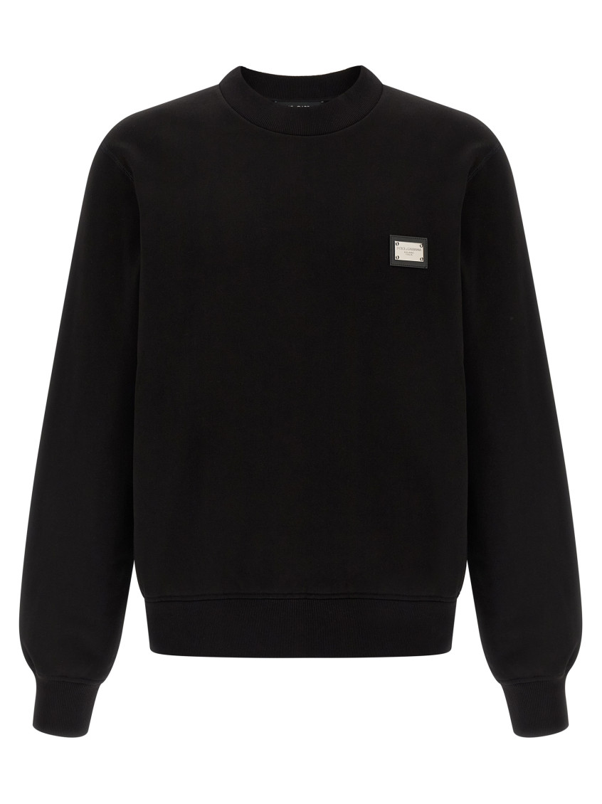 Dolce & Gabbana Black Logo Plate Sweatshirt for Men Online India