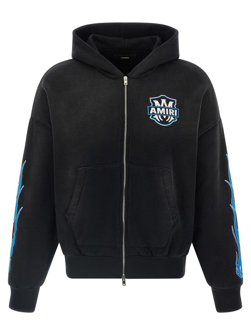 Amiri Black MA Flames Hoodie for Men Online USA at Darveys.com