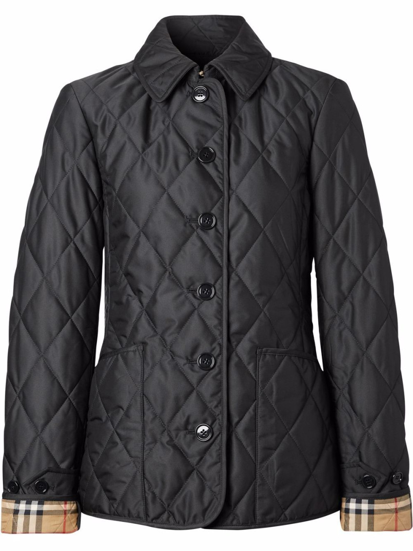 Burberry Black Check Motif Quilted Jacket for Women Online India at Darveys