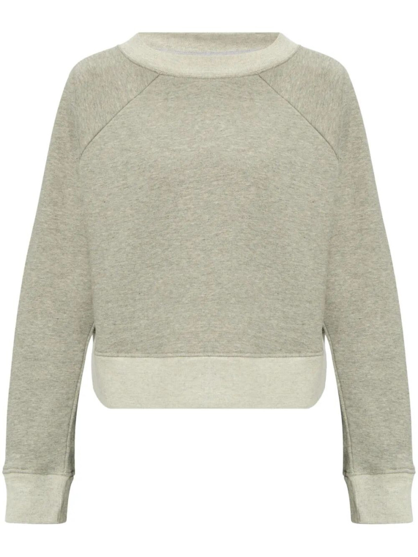 Shop Victoria Beckham Light Grey Logo-embroidered Sweatshirt
