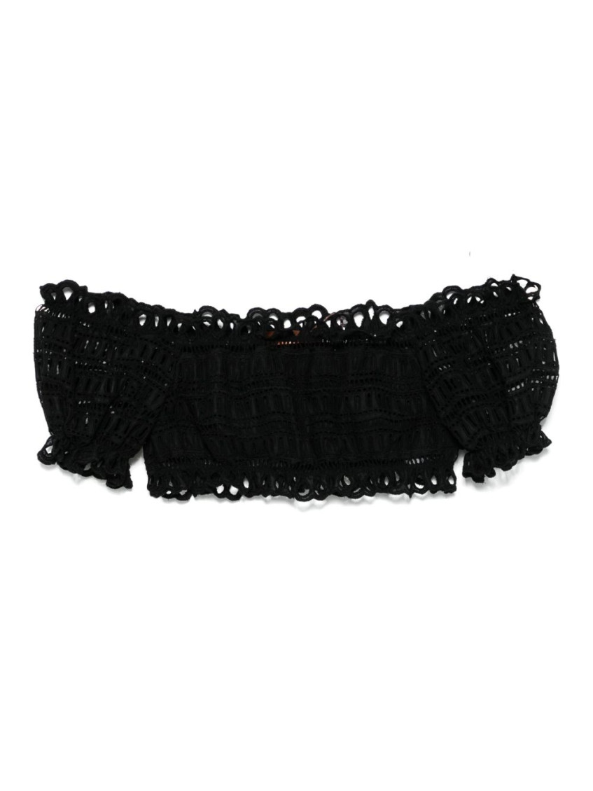 Ermanno Scervino Cotton Blend Off-shoulder Crop Top