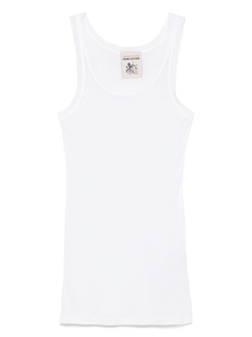 Shop Semicouture White Andreina Tank Top