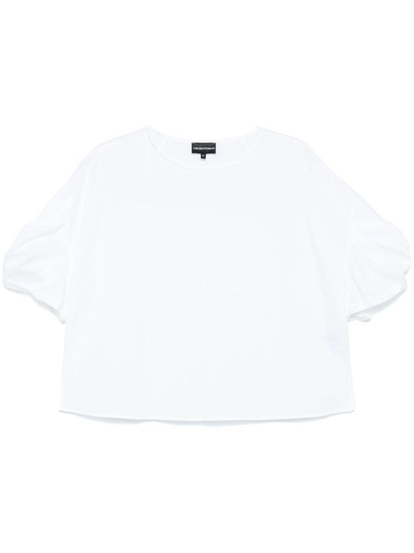 Shop Emporio Armani White Twist-detailed Top