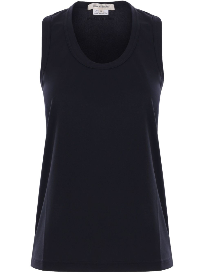 Shop Comme Des Garçons Black Logo Jersey Tank Top