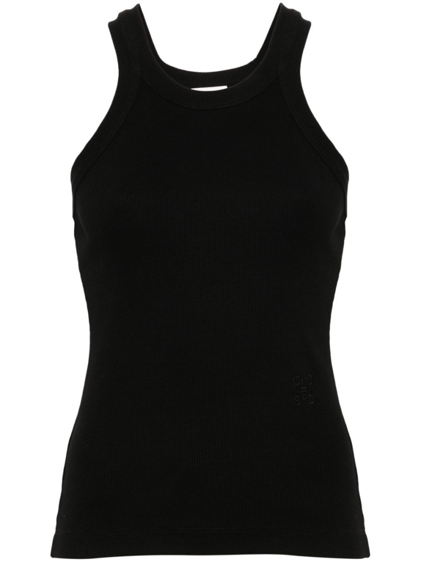 Shop Closed Black Racer Tank Top
