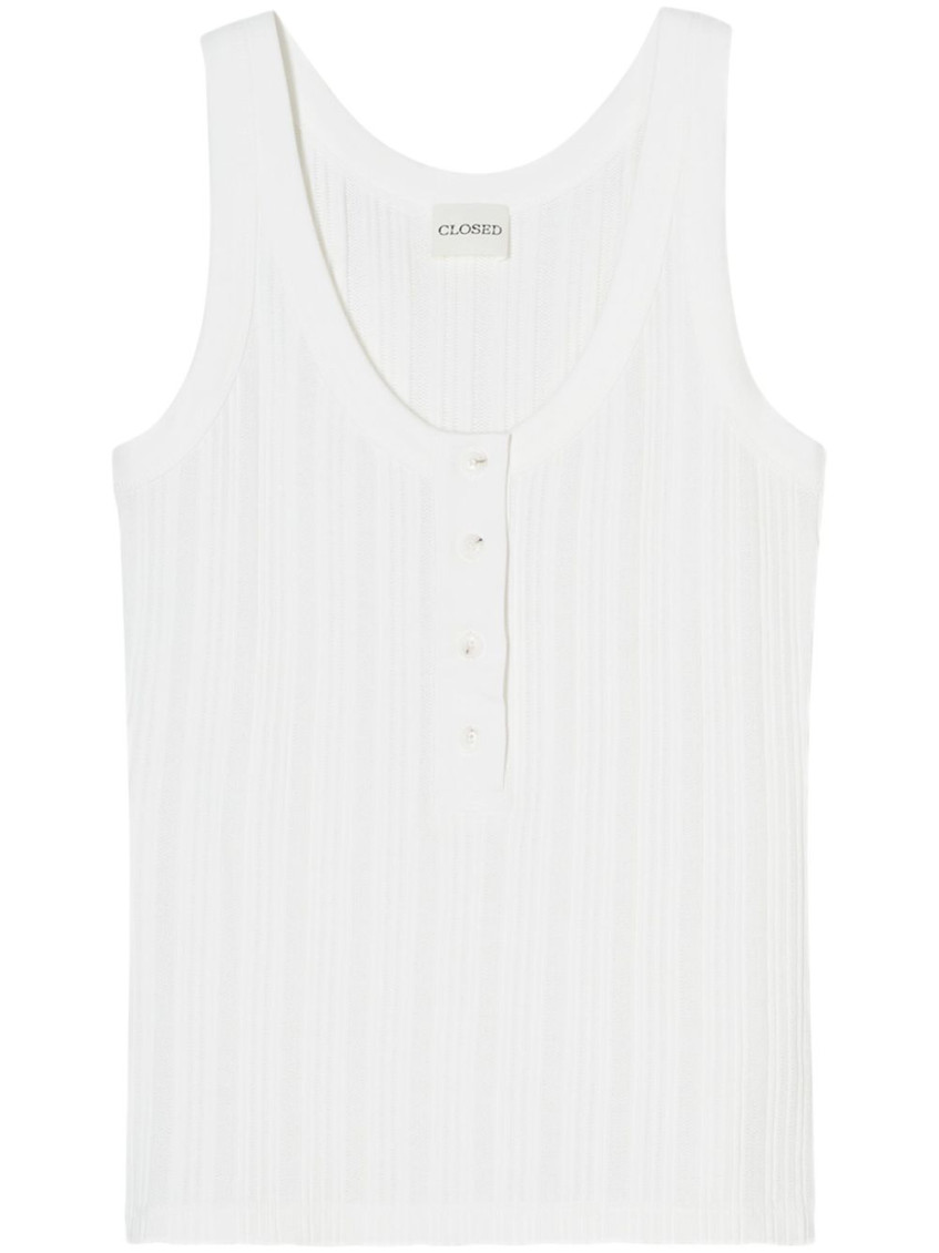 CLOSED WHITE RIBBED TANK TOP