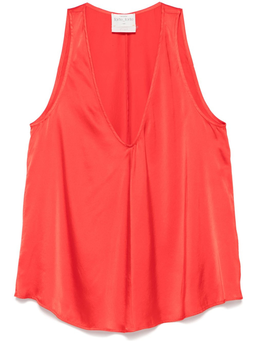 Forte Forte Silk Tank Top In Red