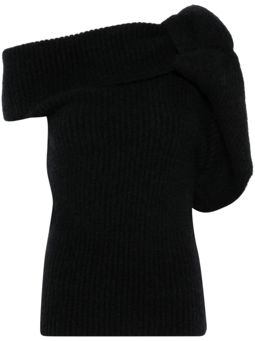Rick Owens Black Wool Blend Top