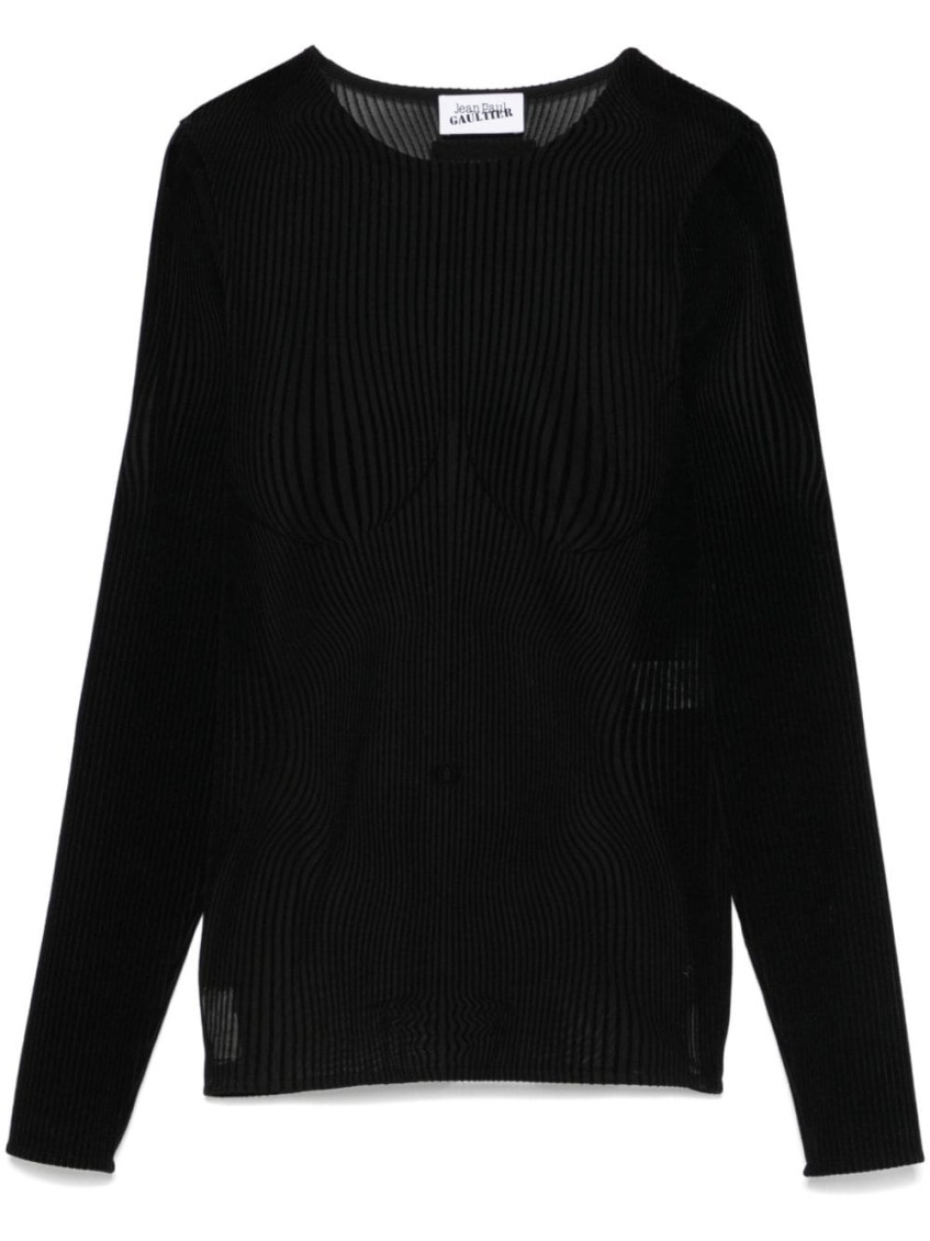 Jean Paul Gaultier Women Morphing Pinstripes Top
