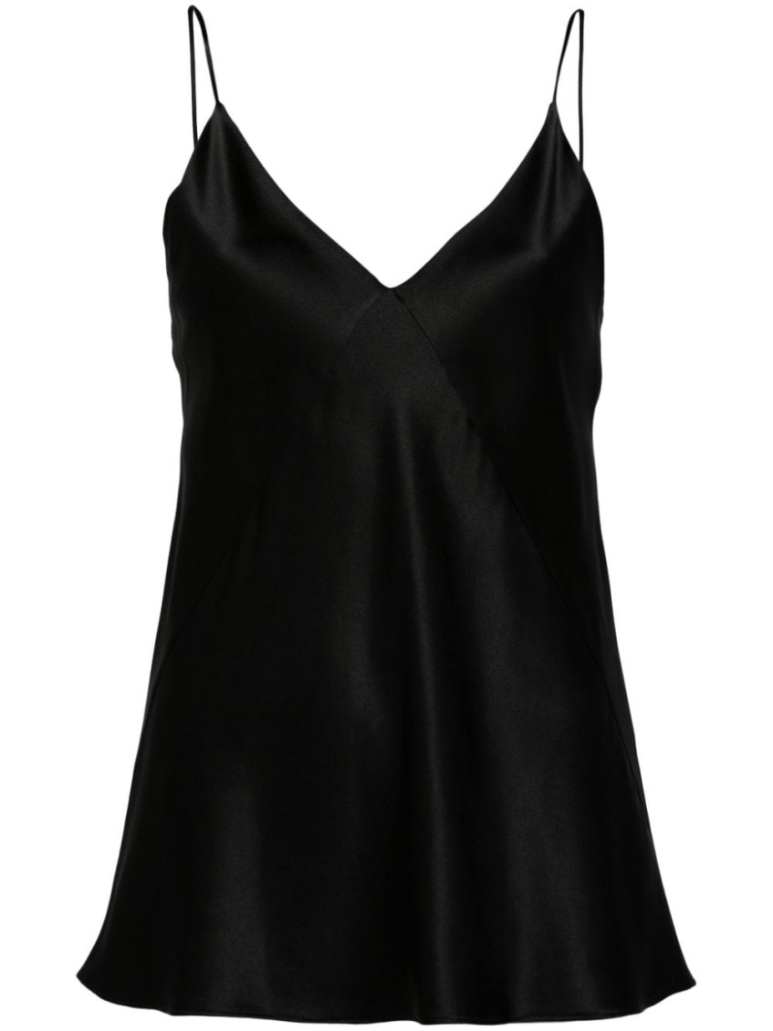 Shop Max Mara Black Silk Tank Top