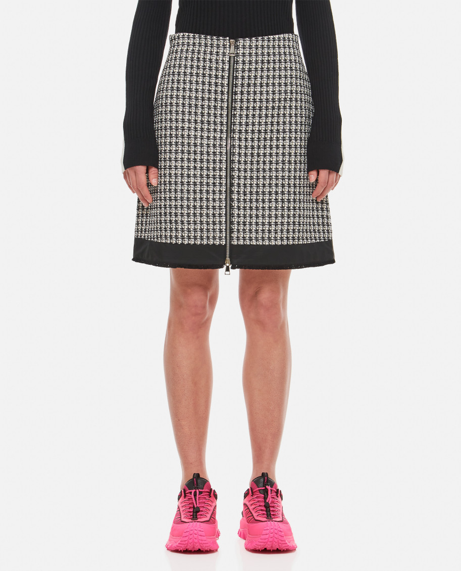 Moncler Black Tweed Mini Skirt In Black