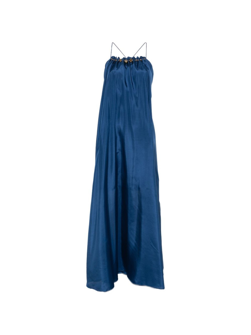 Zimmermann Blue Embellished Halter Neck Maxi Dress
