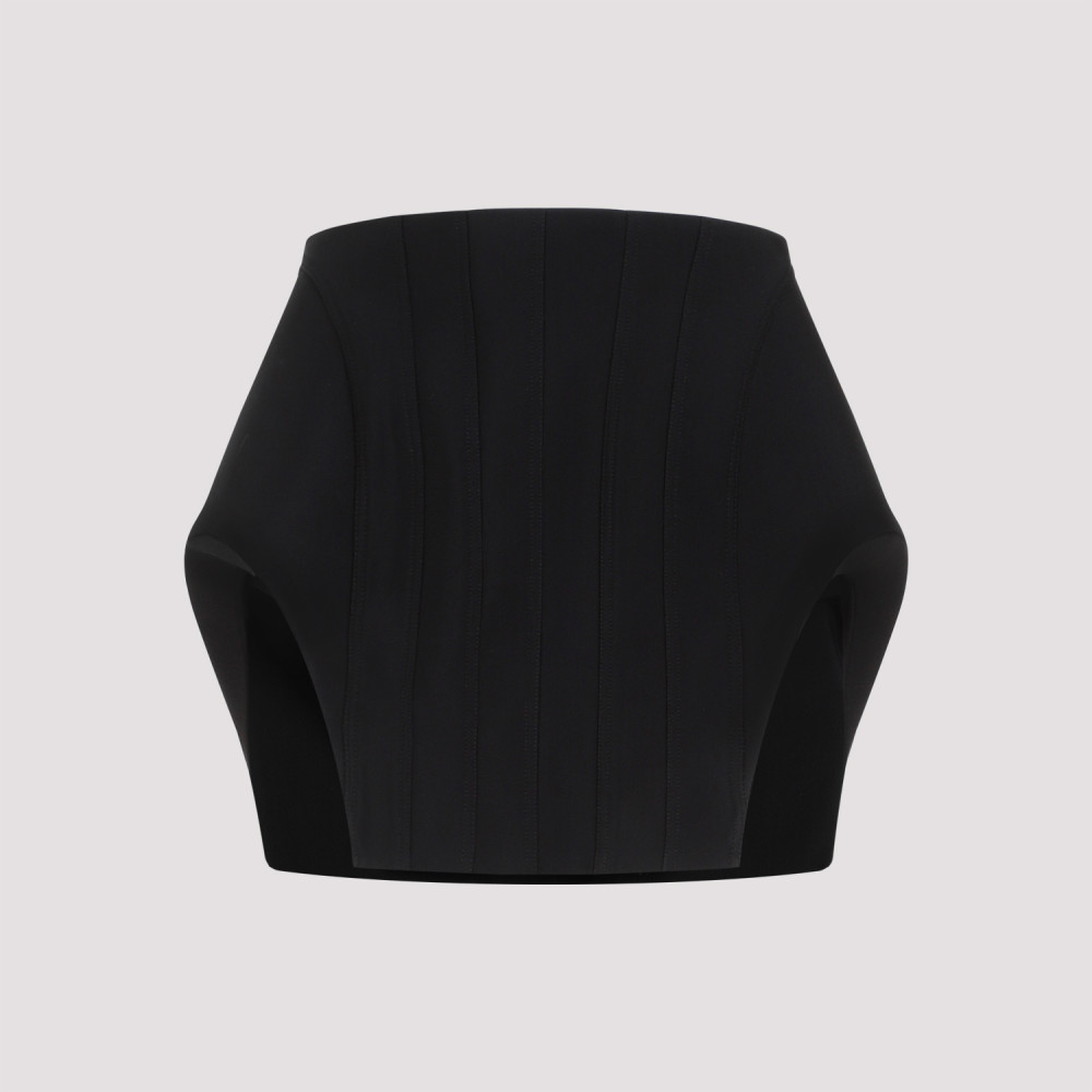 Shop Mugler Black Viscose Mini Skirt