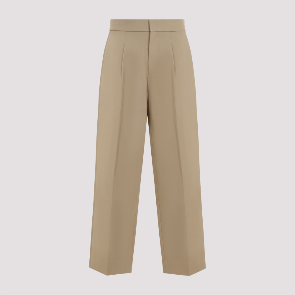 Shop Fear Of God Beige Wool Trousers