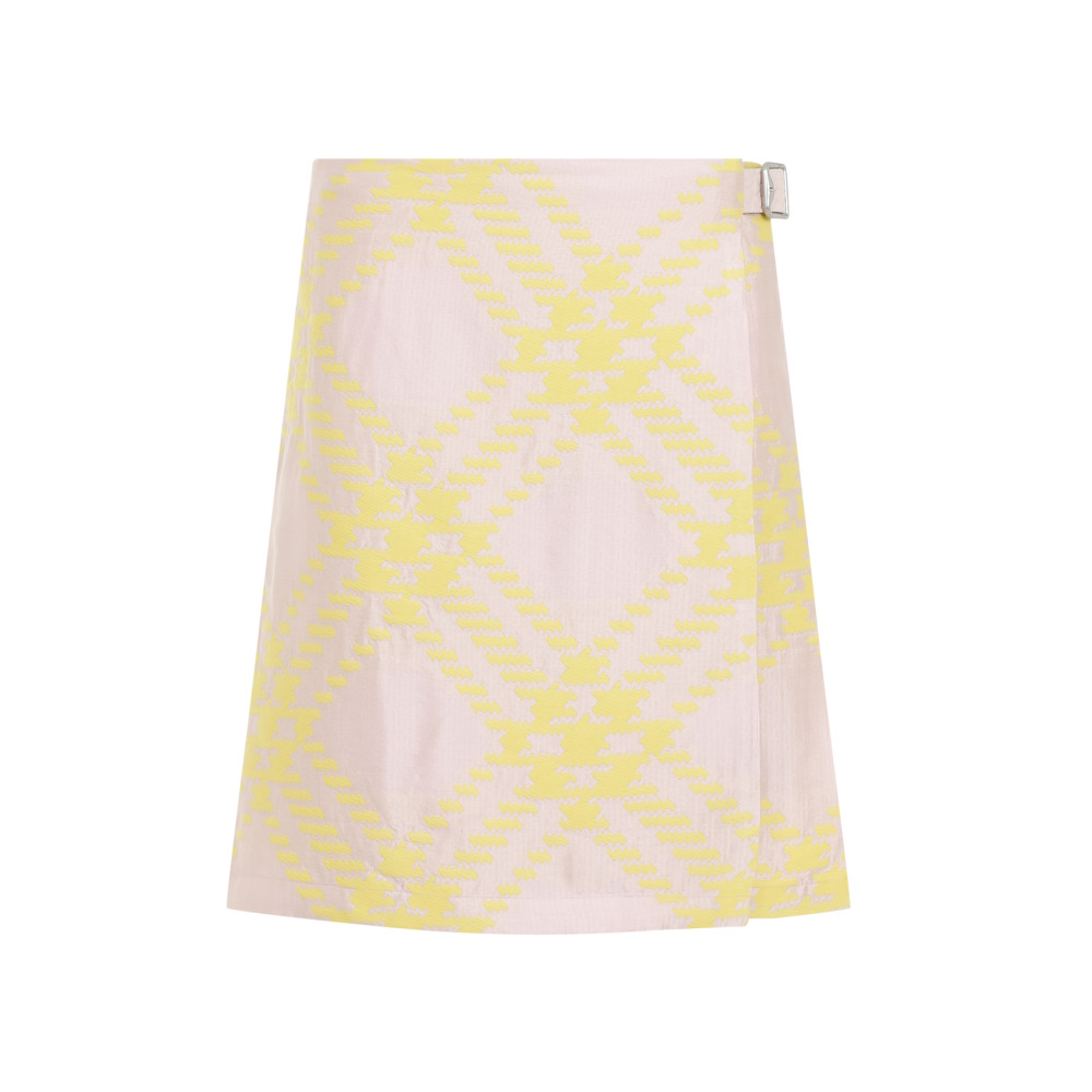 Burberry Checked A-line Mini Skirt In Pink
