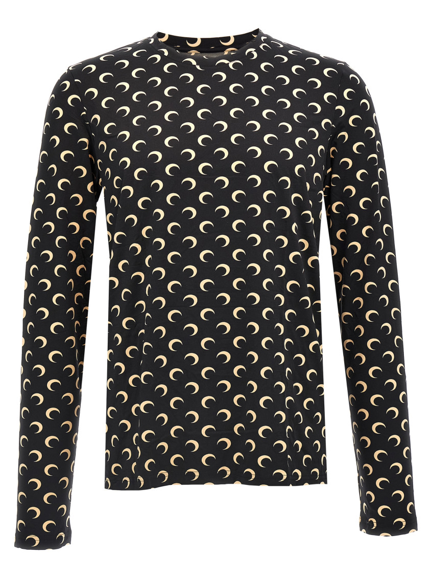 Shop Marine Serre Black Moon Printed Jersey Top